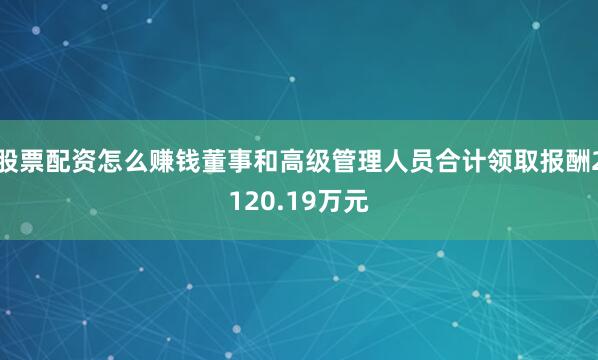 股票配资怎么赚钱董事和高级管理人员合计领取报酬2120.19万元